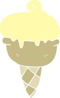 flat color illustration of ice cream vector