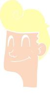 flat color illustration of smiling man vector