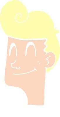 flat color illustration of smiling man