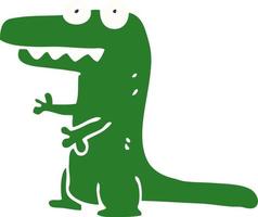 cartoon doodle crazy alligator vector