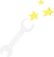 flat color illustration of spanner vector