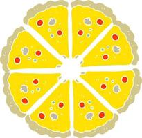 flat color illustration of pizza vector