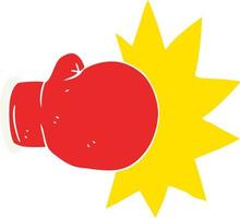 flat color illustration of boxing glove vector