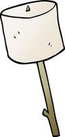 cartoon doodle marshmallow on stick vector