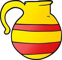 cartoon doodle striped jug vector