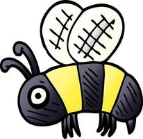 cartoon doodle anxious bee vector