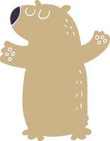 cartoon doodle bear standing vector