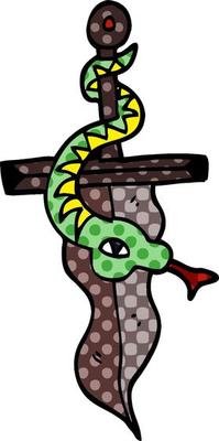 cartoon doodle tattoo dagger symbol