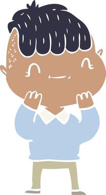 flat color style cartoon friendly boy