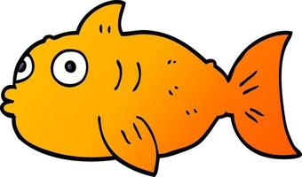 cartoon doodle surprised fish vector