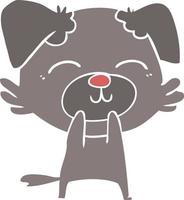 flat color style cartoon dog vector