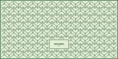 unique green rhombus shape pattern vector