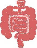 flat color style cartoon intestines vector