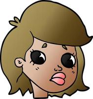 cartoon doodle sad girl vector