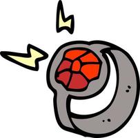 cartoon doodle magical power ring vector