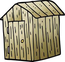 cartoon doodle wooden shed vector