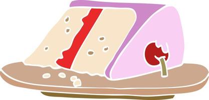 cartoon doodle slice of cake vector