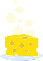 flat color illustration of cheese vector