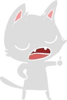 dibujos animados de estilo de color plano de gato parlante vector