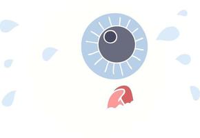 flat color style cartoon eyeball crying vector