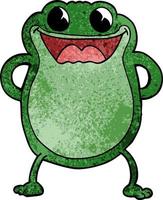 cartoon doodle frog vector