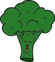 cartoon doodle broccoli vector