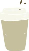 flat color style cartoon coffee cup vector