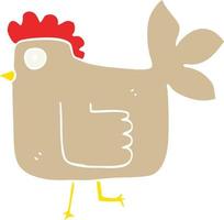 flat color style cartoon chicken vector