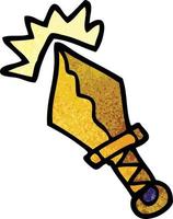 cartoon doodle small magical dagger vector