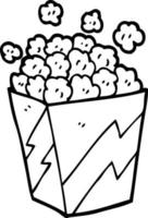 line drawing cartoon popcorn vector