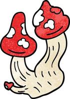 cartoon doodle deadly mushrooms vector