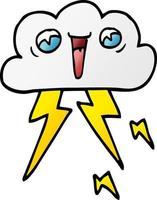 cartoon doodle of thunder cloud vector