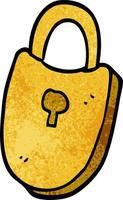 cartoon doodle treasure lock vector