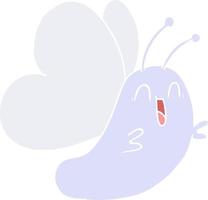 mariposa de dibujos animados de estilo de color plano divertido vector