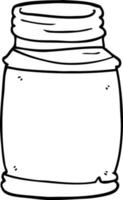 line drawing cartoon glass jar vector