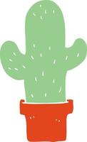 flat color style cartoon cactus vector