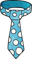 cartoon doodle patterned tie vector