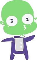 flat color style cartoon weird bald spaceman vector