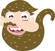 bearded cartoon doodle man vector