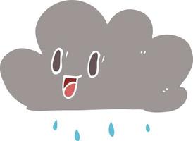 cartoon doodle happy grey cloud vector