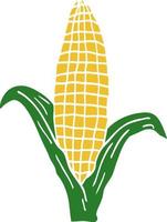 cartoon doodle healthy corn vector