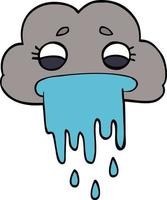 cartoon doodle rain cloud vector