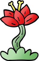 cartoon doodle red lilly vector