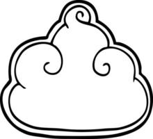 line drawing cartoon storm cloud vector