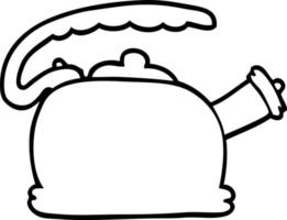 line drawing cartoon whistling kettle vector