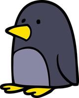 cartoon doodle christmas penguin vector
