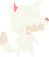 friendly flat color style cartoon fox vector