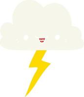 nube de tormenta de dibujos animados de estilo de color plano vector