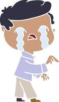 flat color style cartoon man crying vector