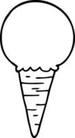 cono de helado de dibujos animados de dibujo lineal vector